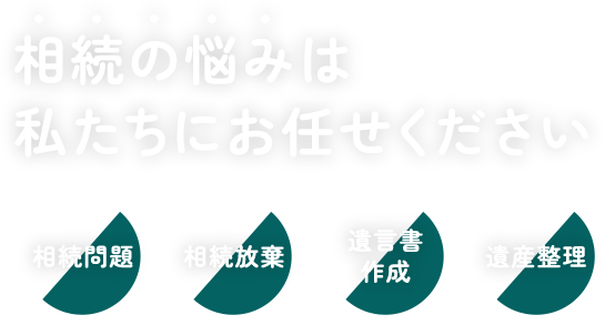 相続の悩みは私たちにお任せください 相続問題　相続放棄　遺言書作成　遺産整理